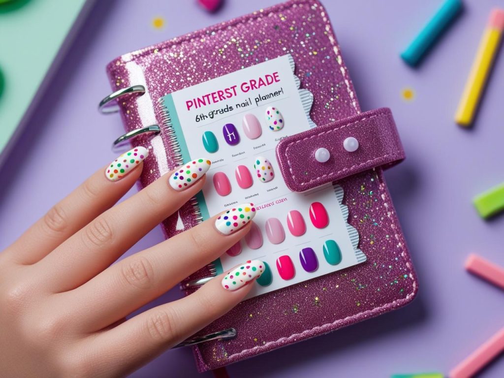 Rainbow dot nails 6th grade trends with multicolored polka dots on a Pinterest board
