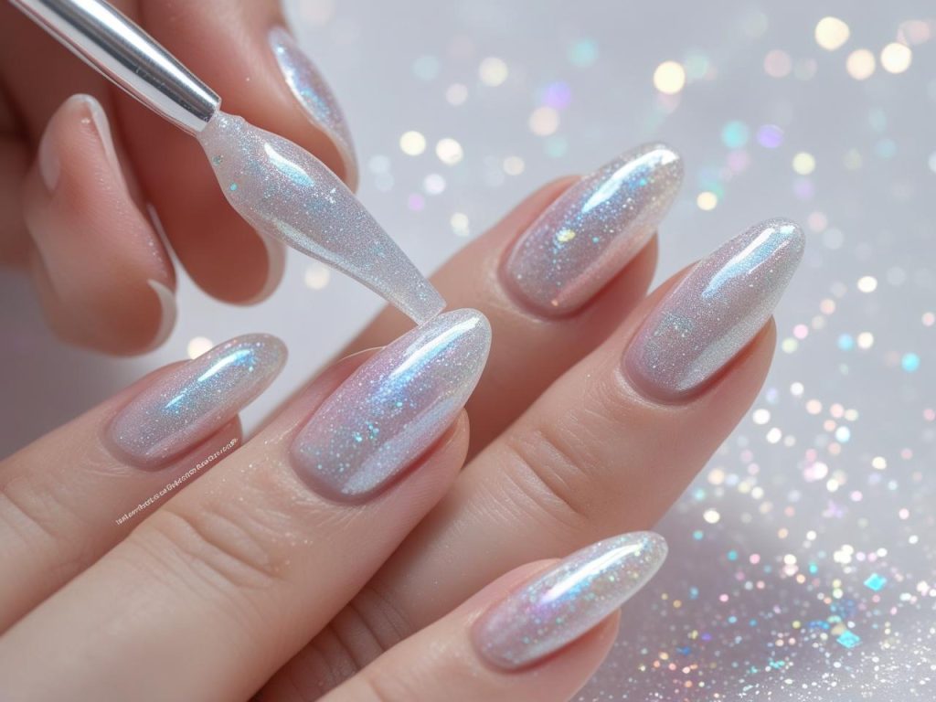 White Nail Designs 2025: Elegant and Timeless Trends for Stunning Manicures 13 Creating white glitter nail designs for 2025 inspiration