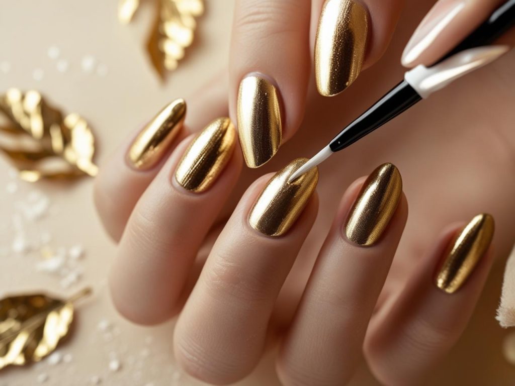“Creating metallic French tip nail designs for 2025 inspiration.”