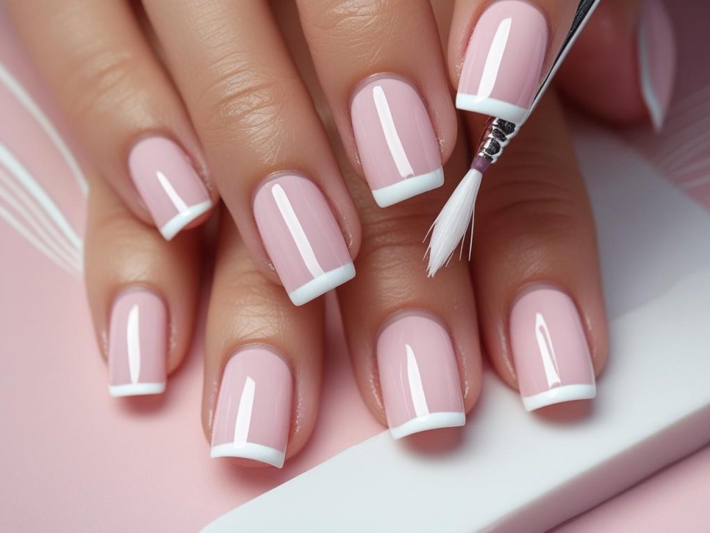 White Nail Designs 2025: Elegant and Timeless Trends for Stunning Manicures 9 Creating white French tip nail designs for 2025 inspiration.”