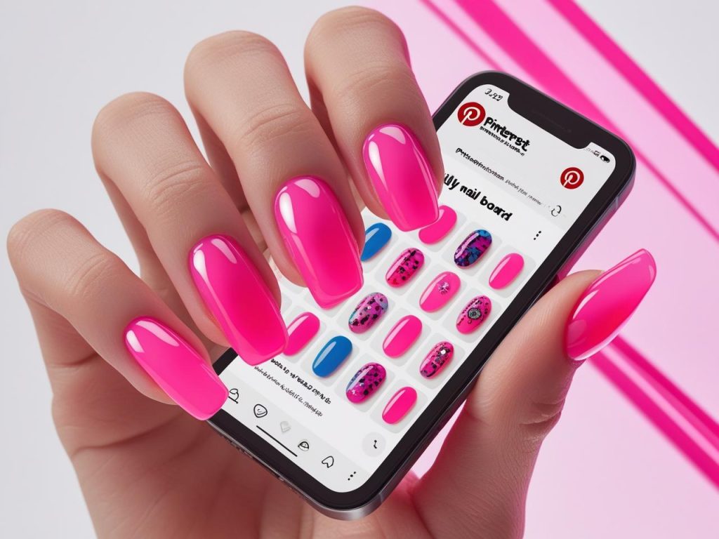 Jelly Nails 2025: Vibrant Translucent Trends for Stunning Manicures 3 Neon jelly round nails on a Pinterest board, showcasing 2025 jelly nail trends