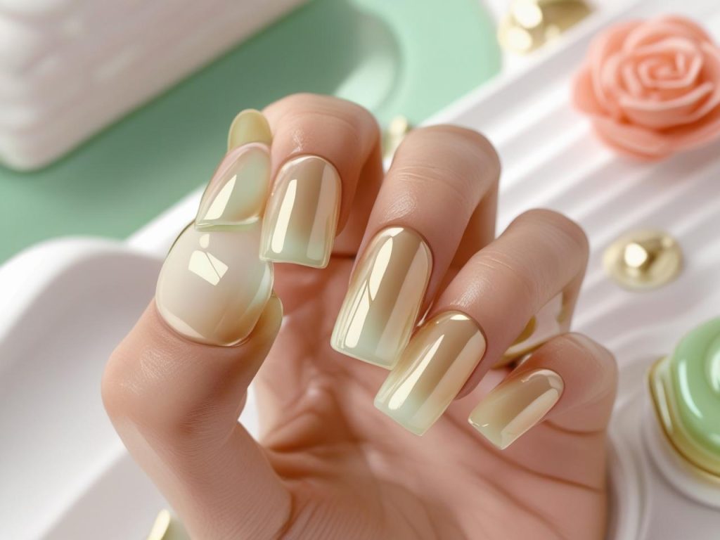 Soap Pinterest nail trends 2025 with sheer pink polish
