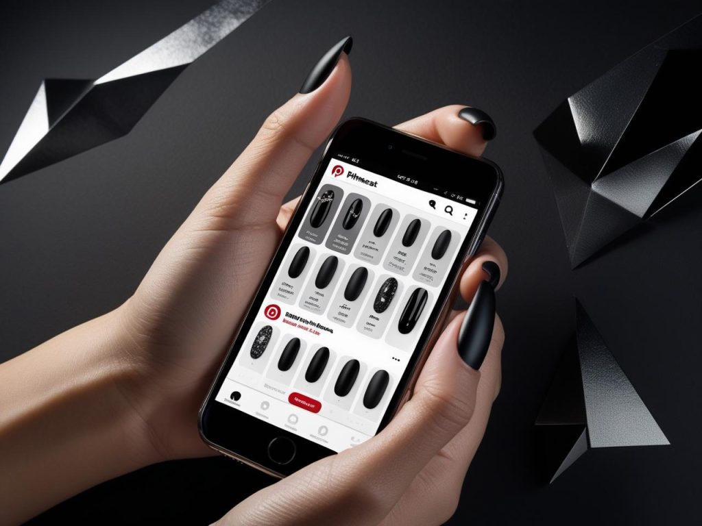 Black Nail Designs 2025: Bold and Edgy Trends for Stunning Manicures 3 “Matte black round nails on a Pinterest board, showcasing 2025 black nail trends.”