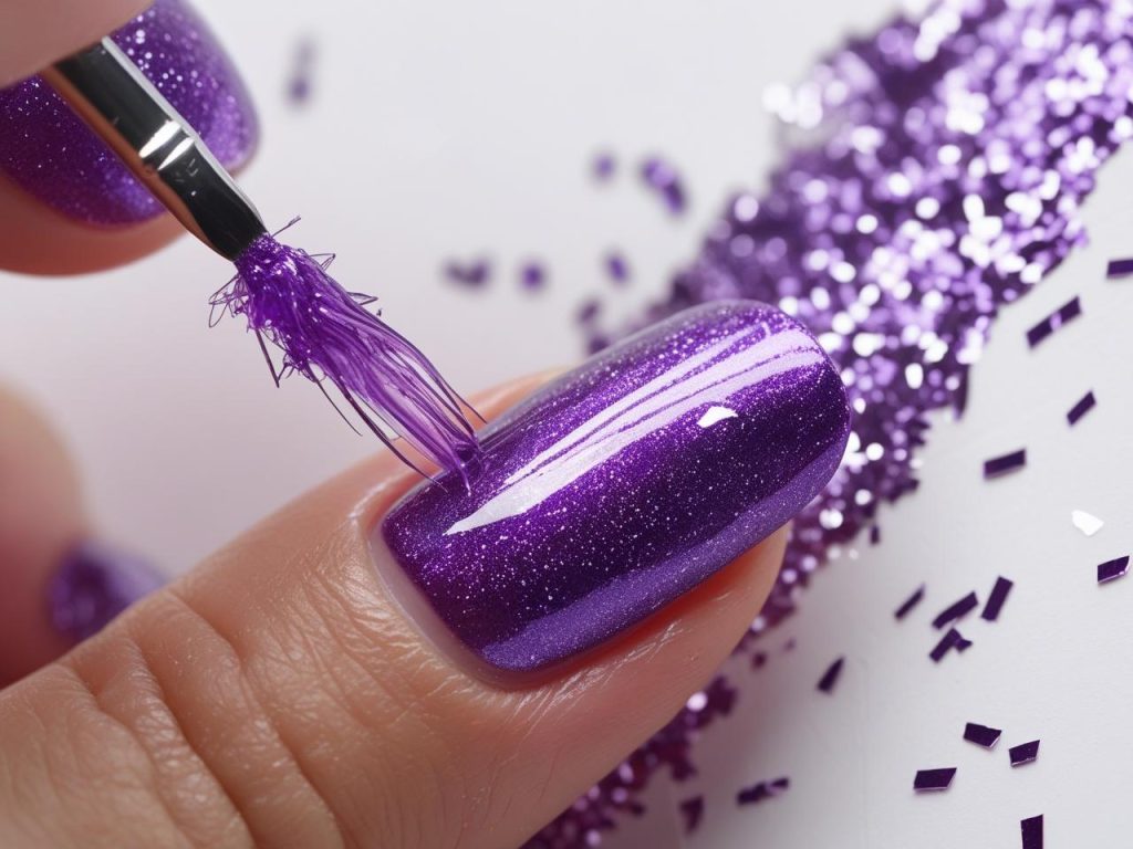 Purple Nail Designs 2025: Vibrant and Regal Trends for Stunning Manicures 7 “Creating amethyst glitter nail designs for 2025 inspiration.”