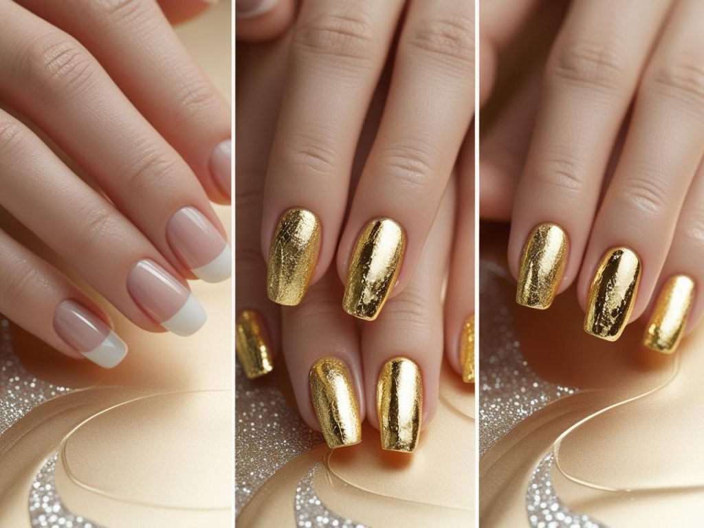 DIY gold foil nail tutorial for 2025 trends