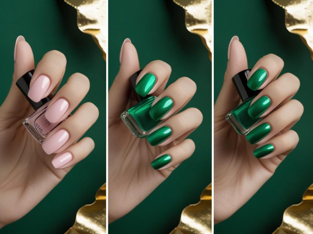 “DIY emerald gloss nail tutorial for 2025 trends.”