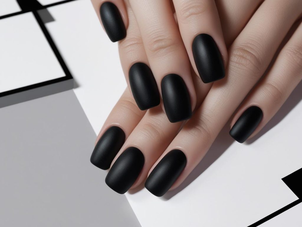 Black Nail Designs 2025: Bold and Edgy Trends for Stunning Manicures 4 “Matte black nail designs with jet black finish for 2025.”