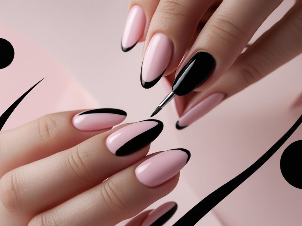 Black Nail Designs 2025: Bold and Edgy Trends for Stunning Manicures 9 “Creating black French tip nail designs for 2025 inspiration.”