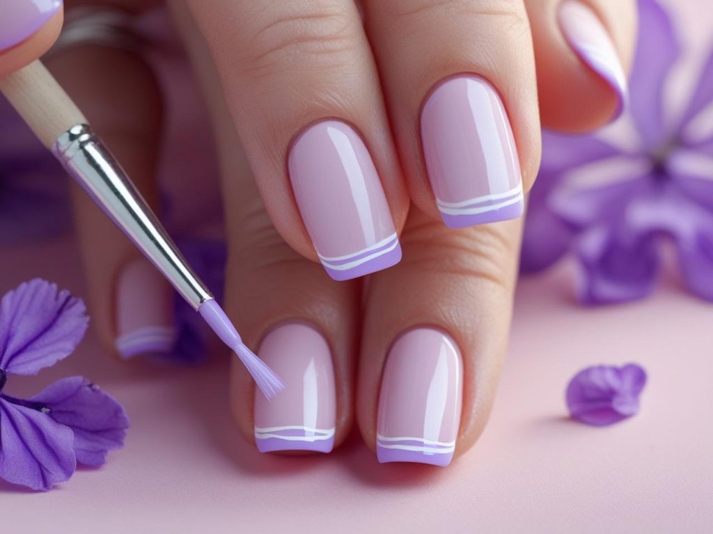 Purple Nail Designs 2025: Vibrant and Regal Trends for Stunning Manicures 9 “Creating purple French tip nail designs for 2025 inspiration.”