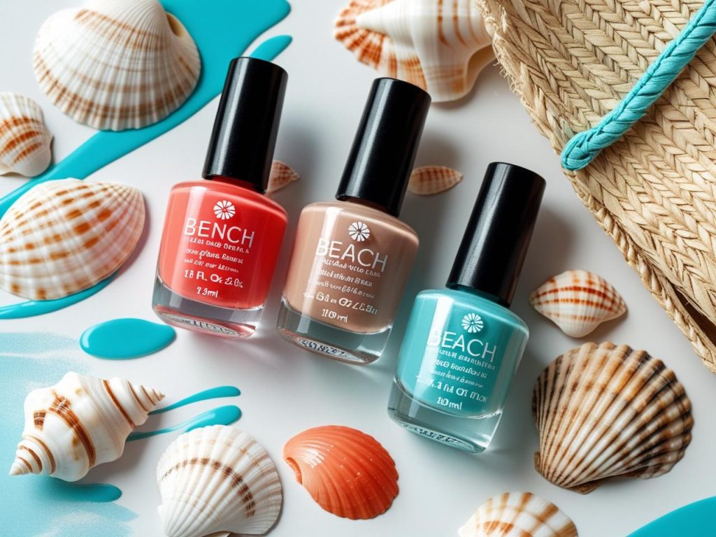 Beach Vibes Nails 2025: Coastal and Breezy Trends for Stunning Manicures 4 “Beach vibes nail polish collection for 2025 trends, perfect for Pinterest inspiration.”