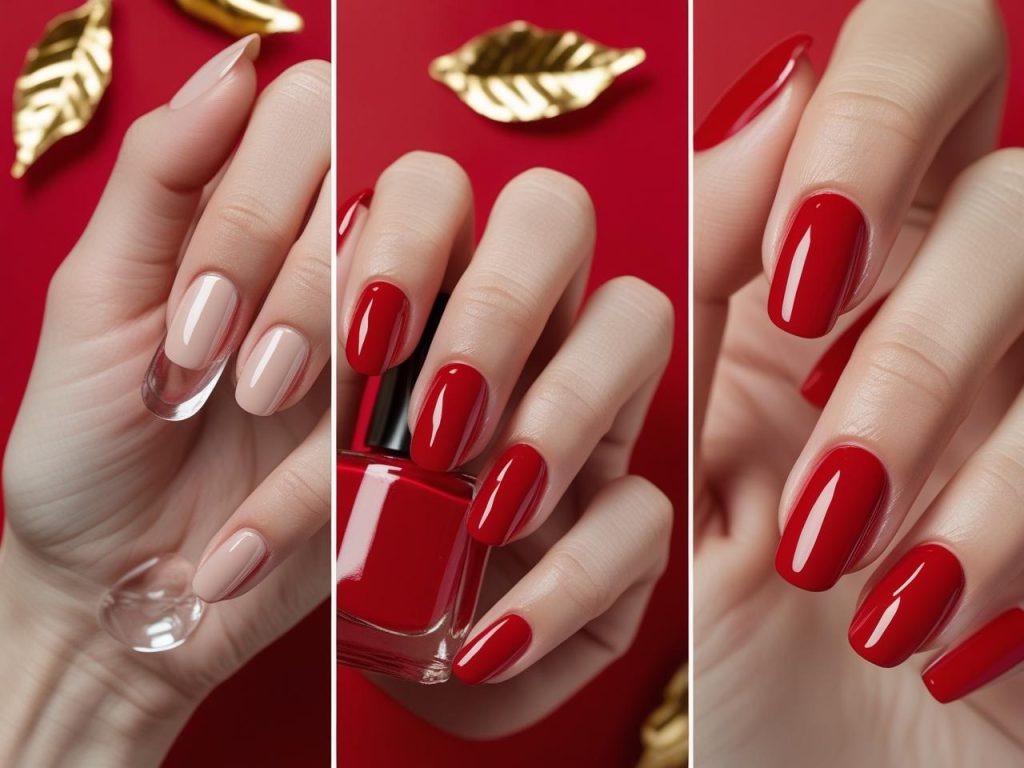 Red Nail Designs 2025: Bold and Timeless Trends for Stunning Manicures 4 “DIY classic red gloss nail tutorial for 2025 trends.”