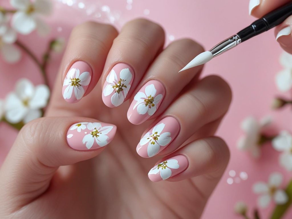 Creating classic floral spring nail inspo designs for inspiration