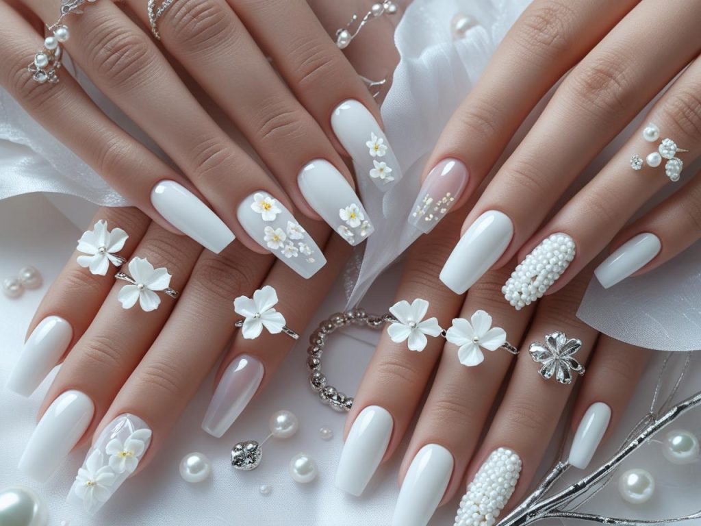 White Nail Designs 2025: Elegant and Timeless Trends for Stunning Manicures 2 “2025 white nail designs with minimalist gloss, floral, French tip, and pearl effects for Pinterest inspiration.”