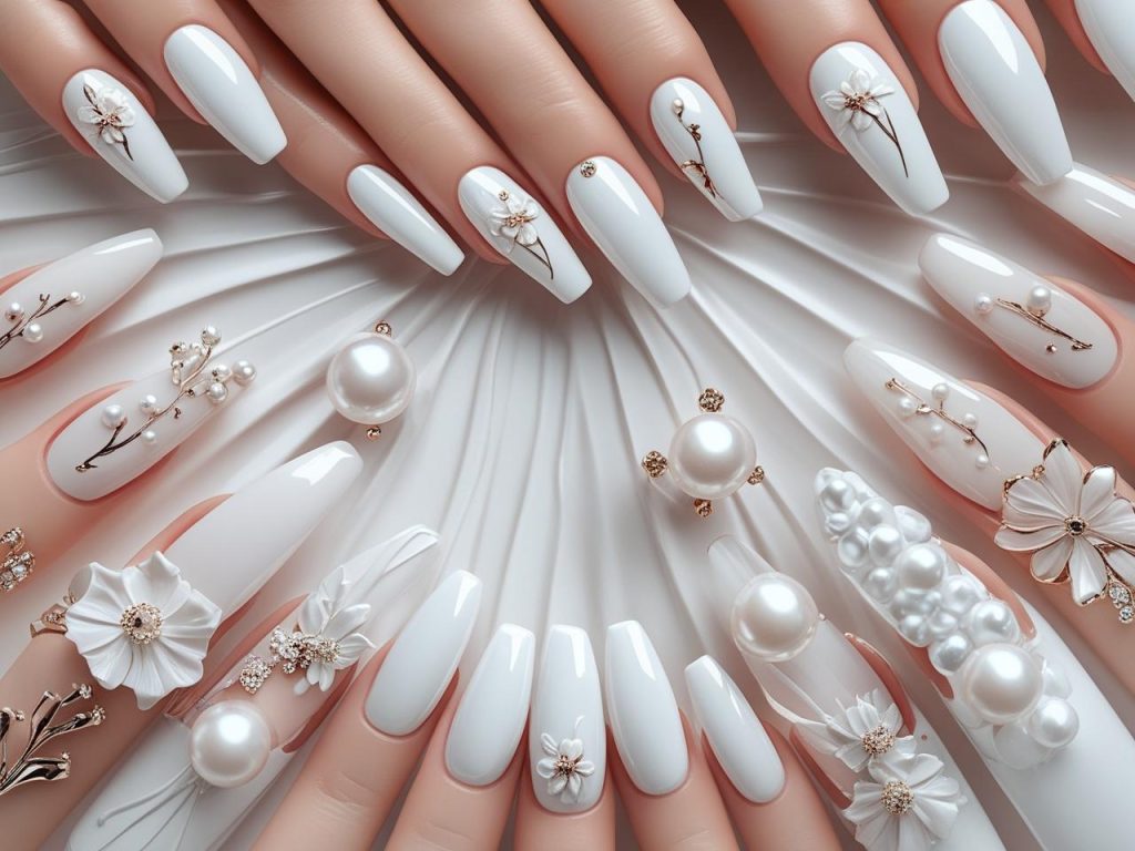 White Nail Designs 2025: Elegant and Timeless Trends for Stunning Manicures 3 “Minimalist white gloss round nails on a Pinterest board, showcasing 2025 white nail trends.”