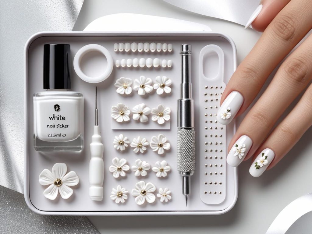 White Nail Designs 2025: Elegant and Timeless Trends for Stunning Manicures 14 Nail art kit for DIY white nail designs in 2025
