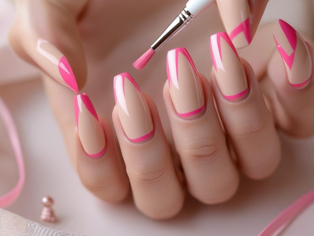 Pink Nail Designs 2025: Vibrant and Chic Trends for Stunning Manicures 9 Creating pink French tip nail designs for 2025 inspiration