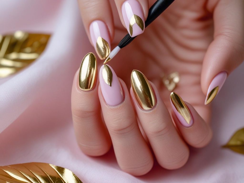 Creating gold French tip nail designs for 2025 inspiration