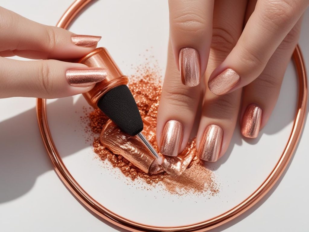 Creating copper metallic nail designs for 2025 inspiration
