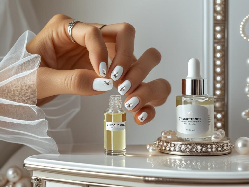 White Nail Designs 2025: Elegant and Timeless Trends for Stunning Manicures 15 Applying cuticle oil for flawless white nail designs in 2025