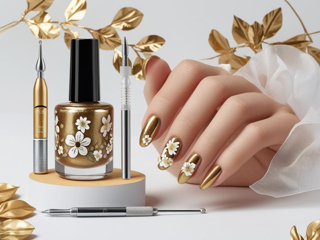 Nail art kit for DIY gold nail designs in 2025