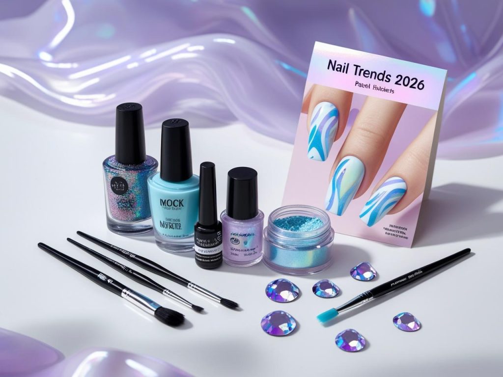 Nail art kit with polish and tools for 2026 nail trends