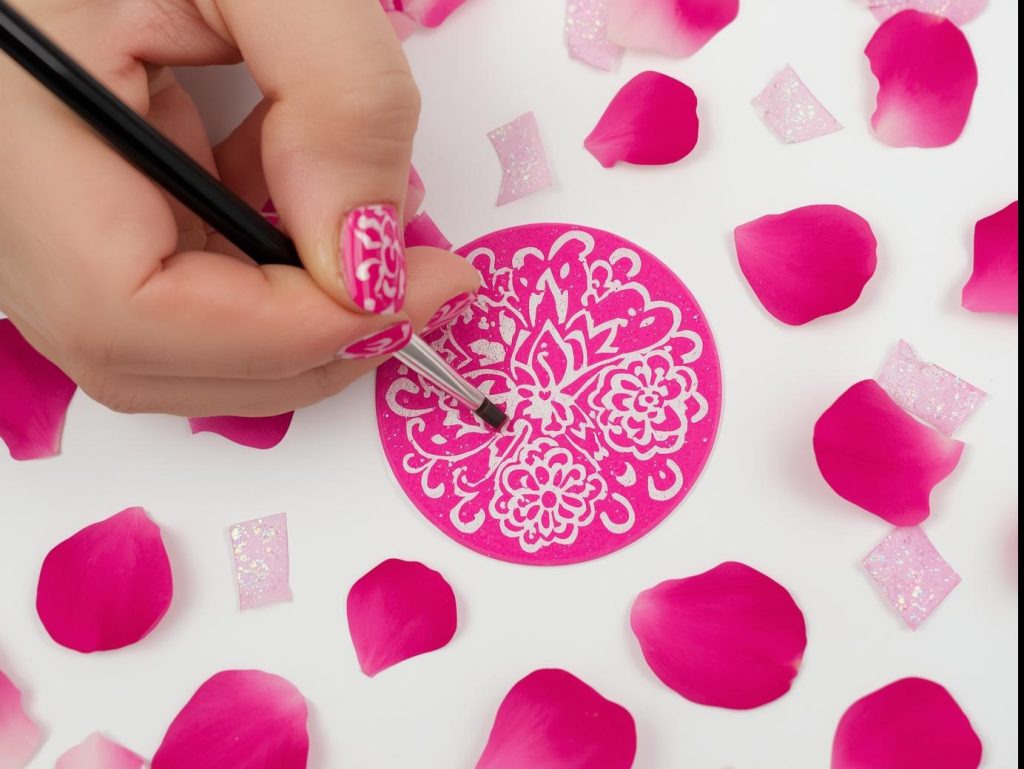 Hot Pink Nail Designs: Bold and Pinterest-Worthy Manicures to Obsess Over 12 Creating hot pink holographic floral swirl nail art with holographic polish