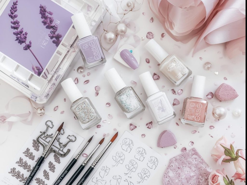 Lavender Nail Designs: Dreamy and Pinterest-Worthy Manicures to Adore 13 Nail art kit with polish and tools for lavender nail designs.