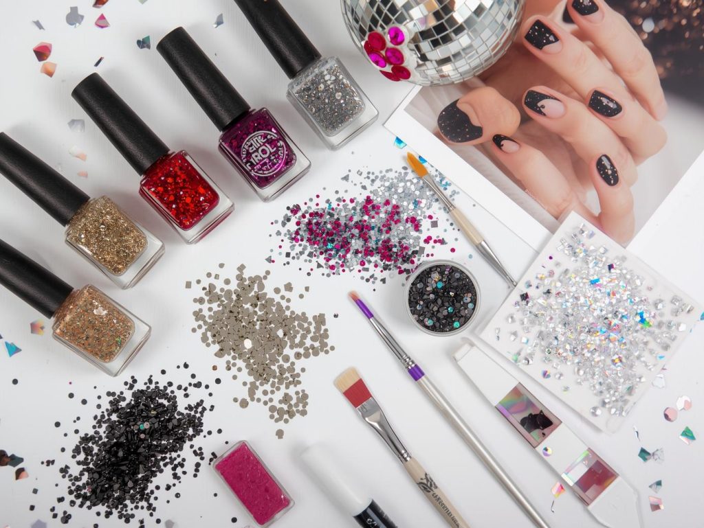 Party Nail Designs: Bold and Pinterest-Worthy Manicures to Adore 13 Nail art kit with polish and tools for party nail designs.