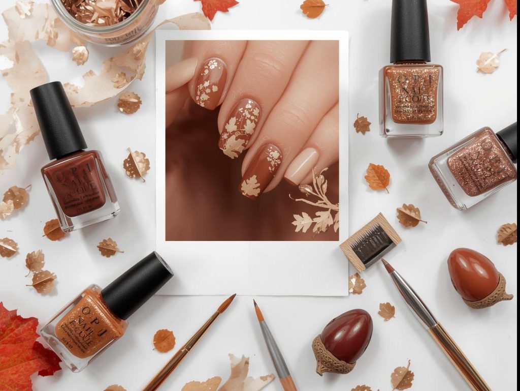 Brown Nail Designs: Warm and Pinterest-Worthy Manicures to Adore 13 Nail art kit with polish and tools for brown nail designs.