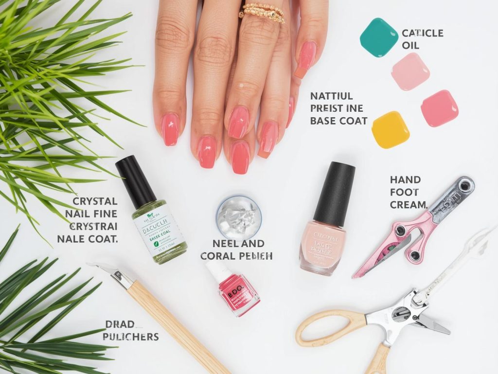  Nail care kit with polish and tools for healthy nail designs.
