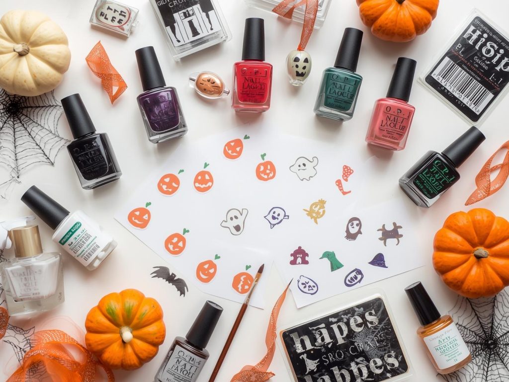  Halloween nail kit with polish and tools for spooky nail designs.