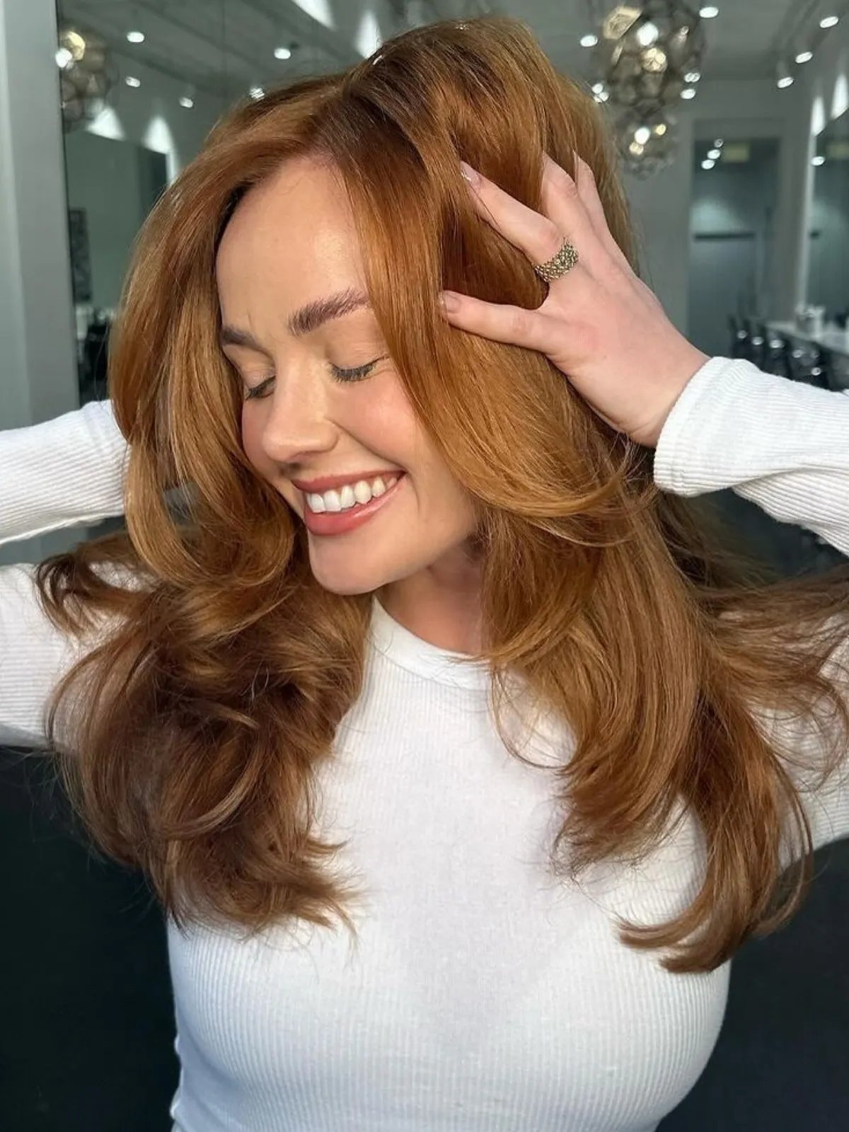 Honey Blonde with Copper Touches