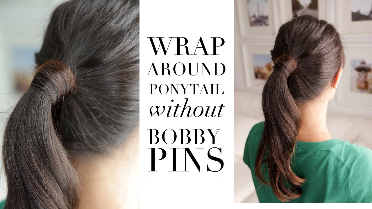  Sleek high ponytail with a wrapped base for a polished finish.